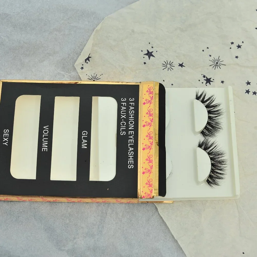 False 1 pair 3D human-like hair silk Vegan mink - Picture 3 of 4